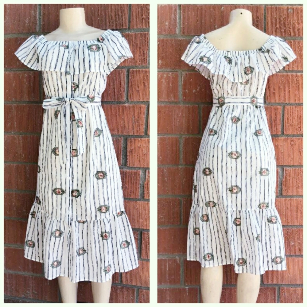 LAST ONE❗STYLE RACK Nordstrom Embroider Midi Dress - Picture 2 of 13